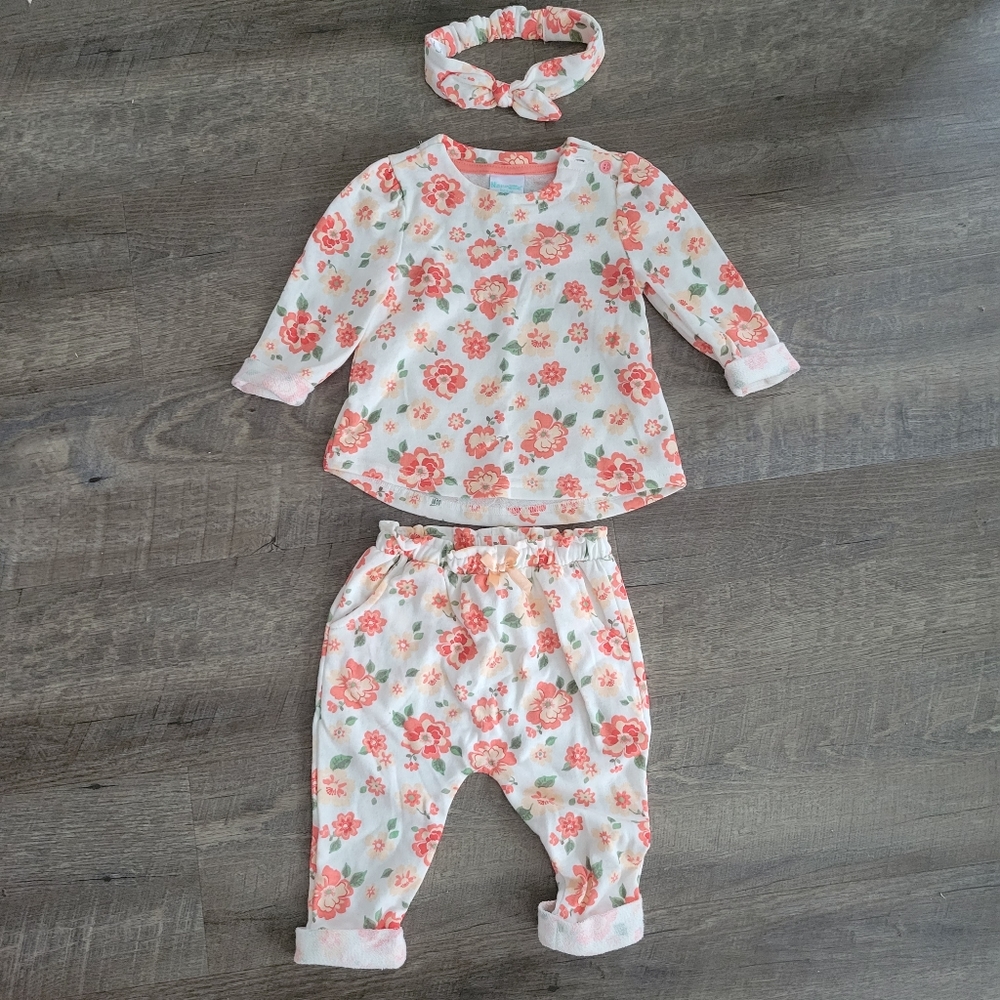 Baby girl 18m outfit cotton floral long sleeve